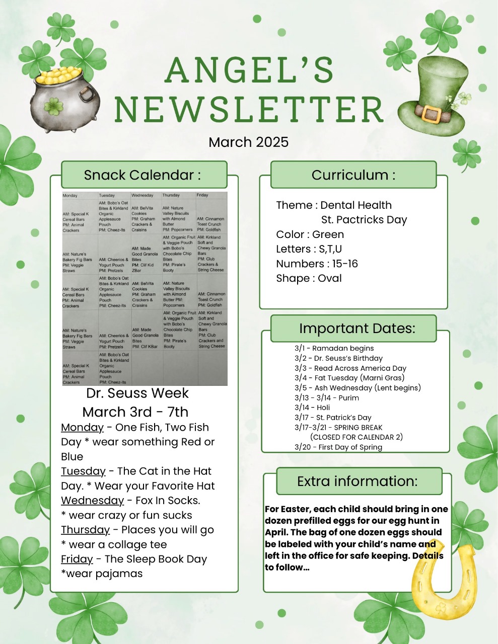 Angel Montessori March 2025 Newsletter